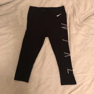 Black Nike Dri-Fit Cropped Leggings- Medium